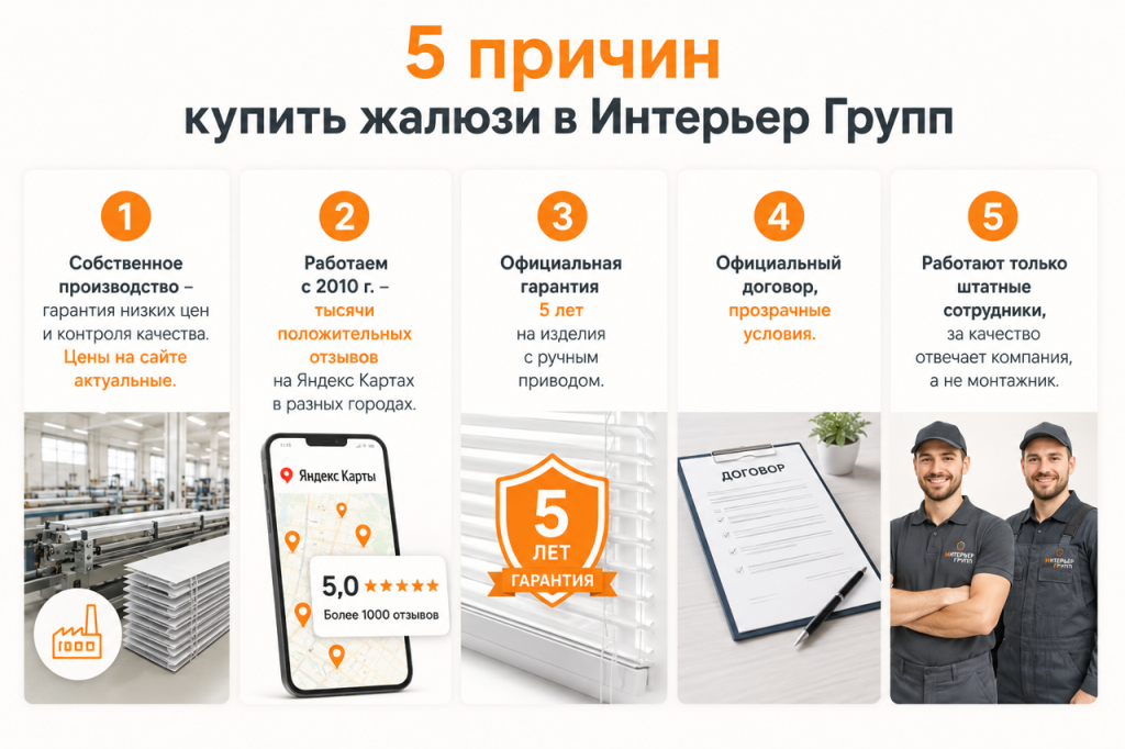 5 причин купить у нас жалюзи